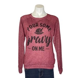 COLOR BEAR Thanksgiving Long Sleeve Graphic Crewneck Sweatshirt Medium